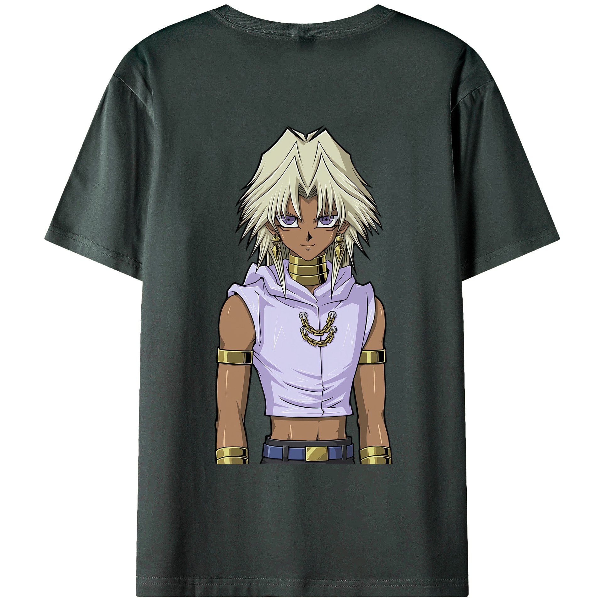 （画像用） 遊☆戯☆王 Yu-Gi-Oh! 綿100％ メンズ半袖Tシャツ（バックプリント） 通気性